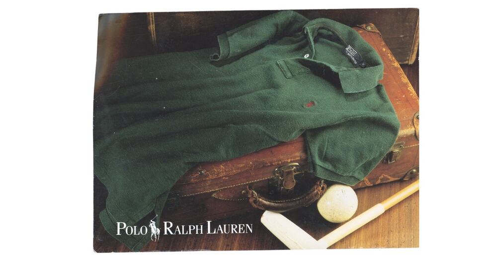 Vintage Polo Ralph Lauren Postcard Advertising Green Polo Shirt Promo Card 90s
